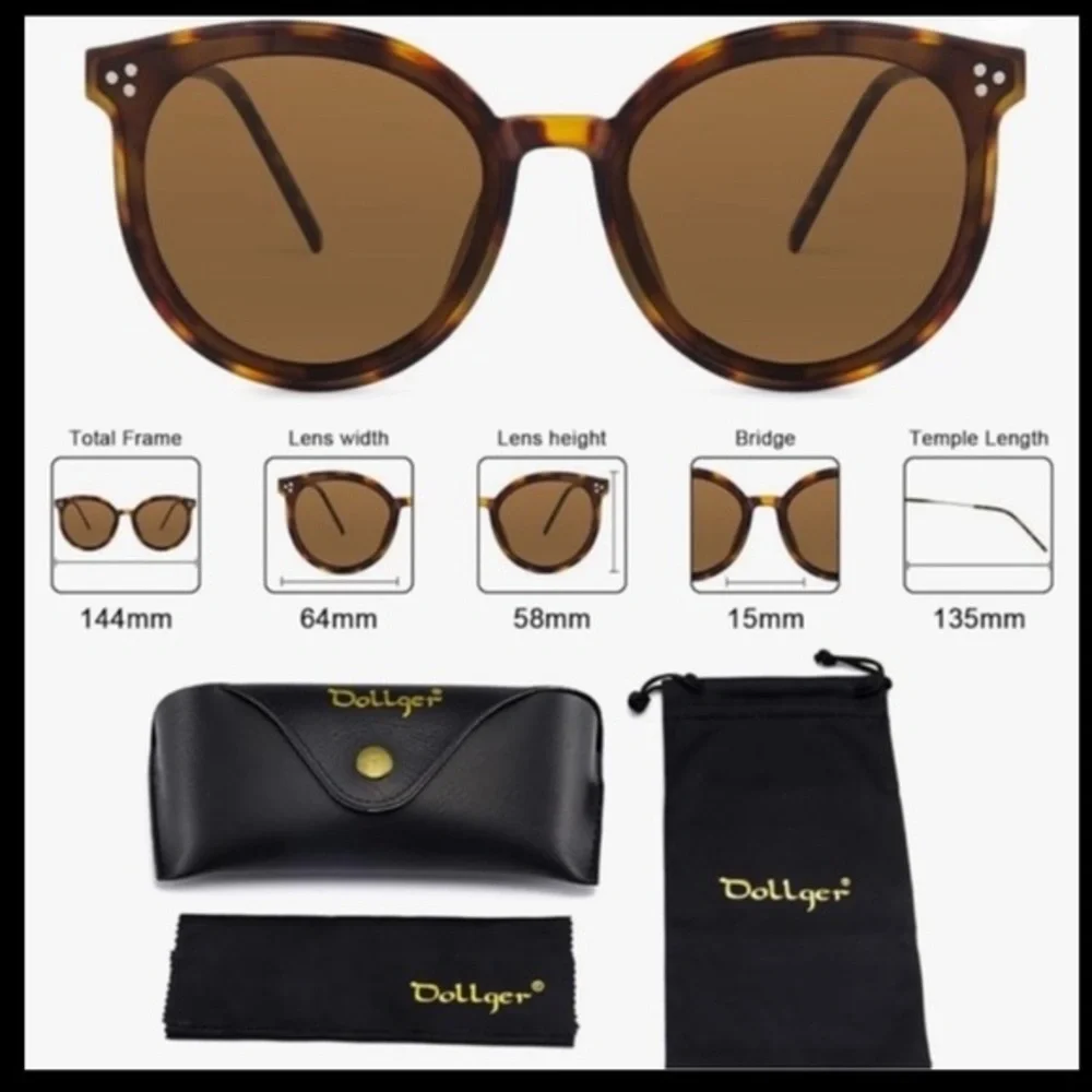 Dollger Classic Round / Cateye Sunglasses‎ for Men or Women Retro Shades UV400